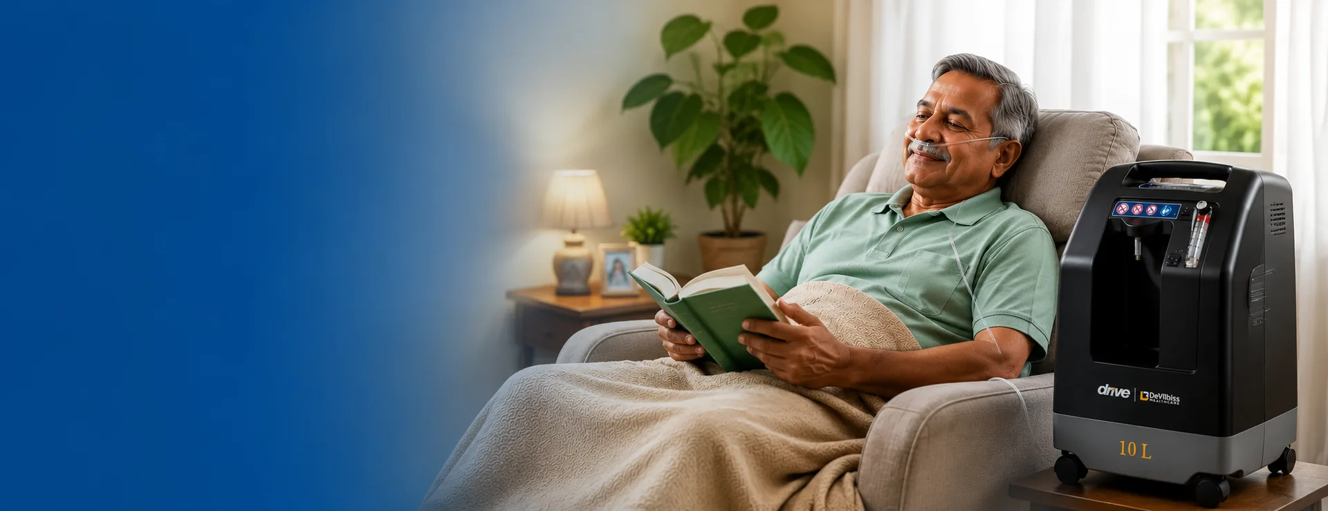 Oxygen concentrator rental Chennai — DeVilbiss 10 LPM oxygen concentrator for home oxygen therapy